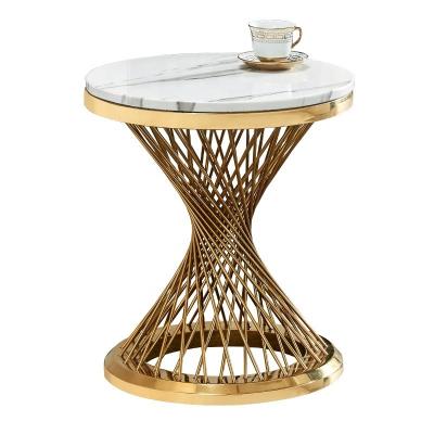 China Coffee Living Room Table Metal Side Legs Extendable Nordic Modern Gold Table Furniture Round Center Marble Top Coffee Tables For Sale for sale