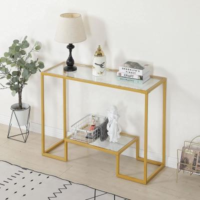 China (Other) Small Adjustable Hallway Tables Stainless Steel Leg Tempered Glass White Marble Top Lobby Modern Mirrored Console Table Luxury With Storage for sale