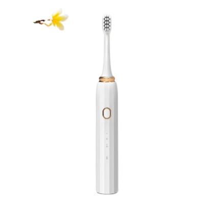 China ABS+Dupont nylon stiffens new soundwave USB rechargeable three-speed electric toothbrush push-button vibration feeling adult electric toothbrush for sale