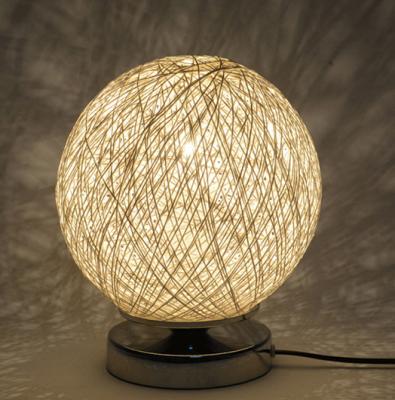 China Lighting Works Modern Round Hand Make Fabric Shape Hotel Decorative Light Moom Lamp for sale