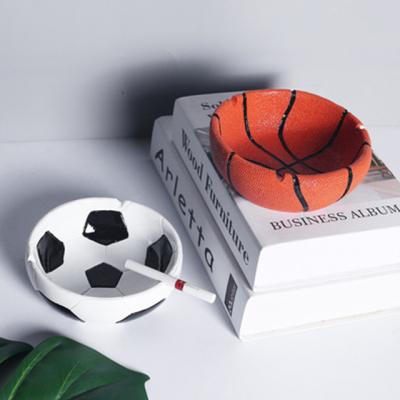 China Modern Style Basketball Football Shape Resin Ashtray Gift Opens Handmade Decoration for sale