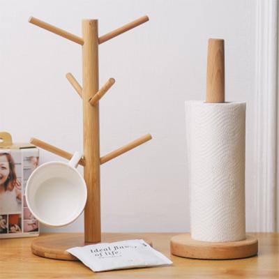 China Innovation and Fun Vertical Paper Napkin Wooden Cup Decor Shelf Storage Home Stocked Rack for sale