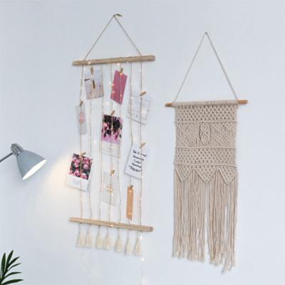 China Kindergarten Creative Photo Wall Hanging INS Style Retro Style Hemp Rope Photo Wall Decor Home Decor Wall for sale