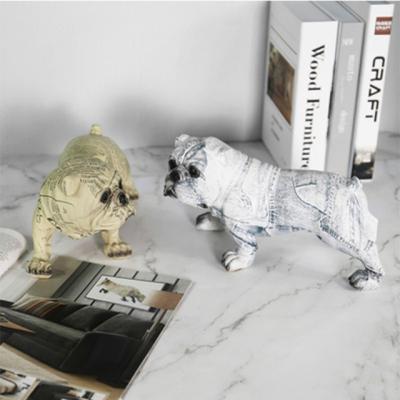 China China Nordic Design Style Log Animal Dog Ornaments Resin Crafts Home Decor for sale