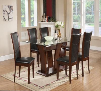 China Extendable Table Furniture Chair Dining Room Furniture Sets Industrial Style Dining Table With 6 Leather Chairs For Dinner for sale