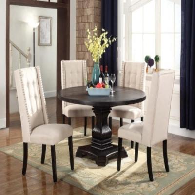 China Wholesale Modern Extendable Round Dining Table With 4 Chairs Dining Furniture Dining Sets for sale