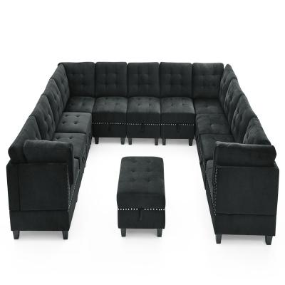 China (Other)Adjustable Modern Modular U Shape Sectional Sofas With Ottoman For Living Room 7 Single Chairs 4 Corners And Ottoman Diy Bentgrass Sofa for sale