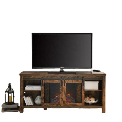 China Modern Rustic 4 Storage US Stock TV Rack with Chimney for TVs up to 65