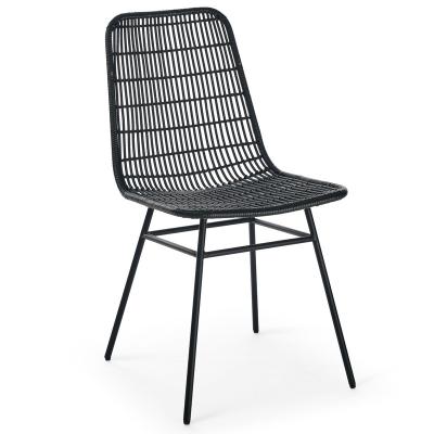 China Resonate Chair 2022 Modern Rattan Dining Chair For Dinner Bedroom Living Room Hall Wedding Party Meeting Steel Wicker Legs Chair for sale