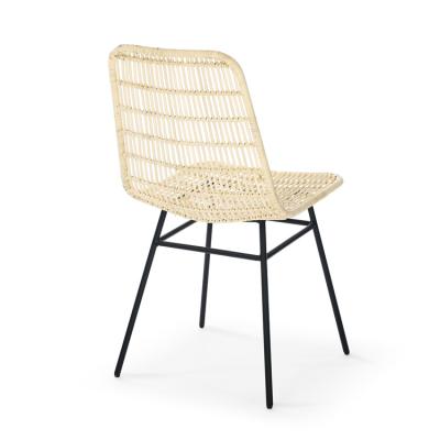 China Direct Paper Rope Seat Manufacturer Paper Rope Weaving Seat Rattan Weaving Fashionable Leisure Dining Chair Wicker Bar Chair for sale