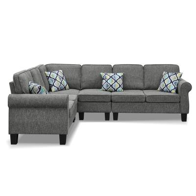 China L Reclining Sectional Sofa For Living Room With Reversible Chaise And 4 Hold Pillows Shelter L-shape Couch Chair Sectional Sofa for sale