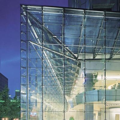 China Spider Curtain Wall Rod Point Supported Glass Curtain Modern Building Glass Wall for sale