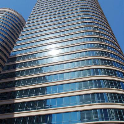 China Modern Commercial Building Aluminum Frameless Curved Glass Curtain Wall for sale