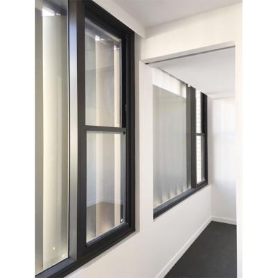 China Heat insulation& water-proof& High Quality Aluminum Black Single Window Soundproof Double Hung Windows Double Glazed Soundproof Windows for sale