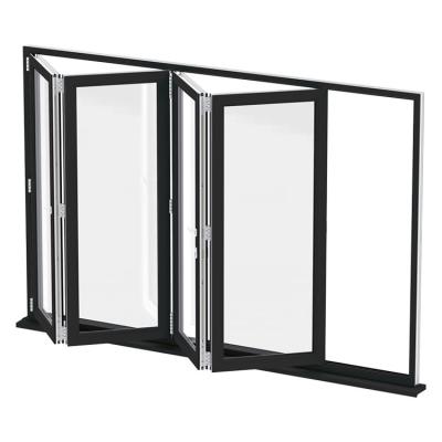 China Waterproof Aluminum Glass Door Price Sound Insulation Folding Patio Pella Folding Doors with New Zealand and Australia Standard for sale