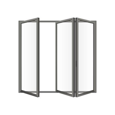 China Cheap price sound insulation Philippines waterproof tempered glass double patio aluminum frame folding doors for sale