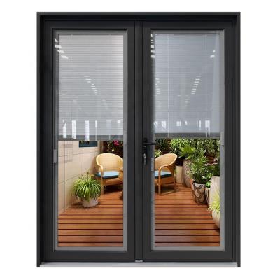 China Sound Insulation SPK Windows Customized French Balcony Doors With Blinds Double Panels Casement Aluminum Glass Door for sale