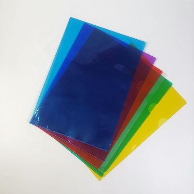 China Eco-friendly Customized Printed A4 Single Page Size PP L-shape Folder Printed Translucent Folder for sale