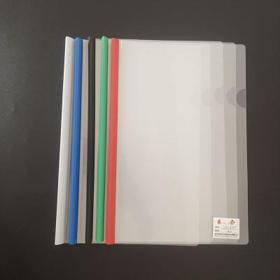 China Convenient Foldable Transparent PP A4 Slide Handle Report Cover Folder With Q Bar For School Office for sale