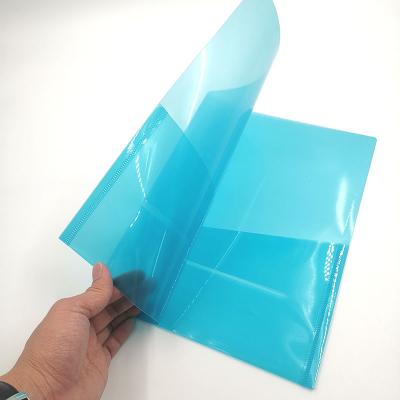 China 100% Eco-friendly Cheap Foldable Transparent Plastic Document File Folder Bag PP Envelope A4 Sizes With Inner Two Pocket for sale