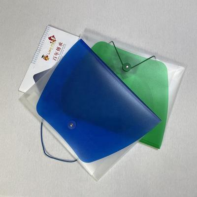 China Eco Friendly Material High Quality Eco Friendly Clear Colored Double Pocket A4 PP Folder With Elastic Cord for sale