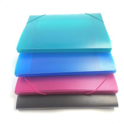 China Recycled Materials Wholesale Transparent Office Supplies PP Action Case With Elastic for sale