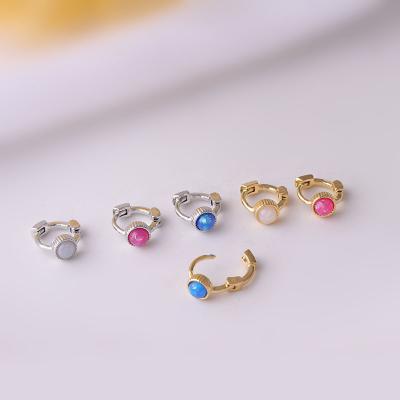 China FASHIONABLE Multicolor Comfortable Screw Back Conch Gold Ear Piercing Cartilage Stainless Steel CZ Stainless Steel YW 20G Small Earring Stud For Women Gift for sale