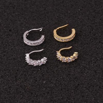 China FASHIONABLE YW Helix Cartilage Conch No Piercing Jewelry CZ Adjustable Ear Cuff No Piercing Conch Cuff Earring for sale