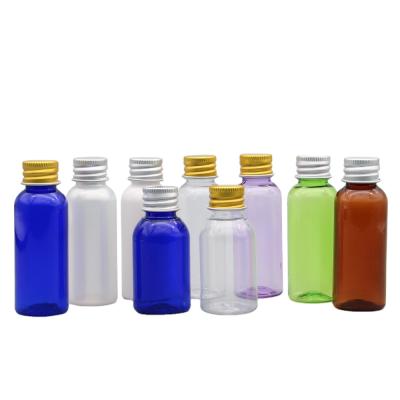 China Clear 30Ml Pet Cosmetic Empty Bottle Pet Plastic Package Bottle With Aluminum Cap for sale