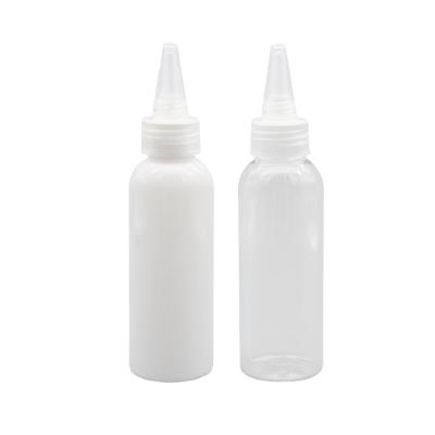 China 24/410 Plastic Cosmetic Pet 100Ml Colorful Capsule Bottle With Long Spout for sale