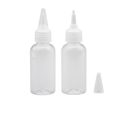 China Sharp Plastic Cap 40ml Personal Care Glue PET Plastic Bottle For Cosmetic for sale