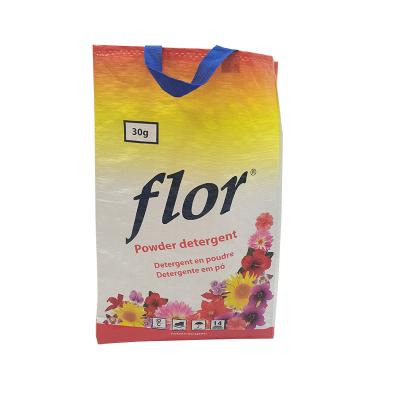 China Recycled Materials Wholesale Portable Tote Bag For Washing Powder Detergent Eco-friendly Plastic Packaging Bag for sale