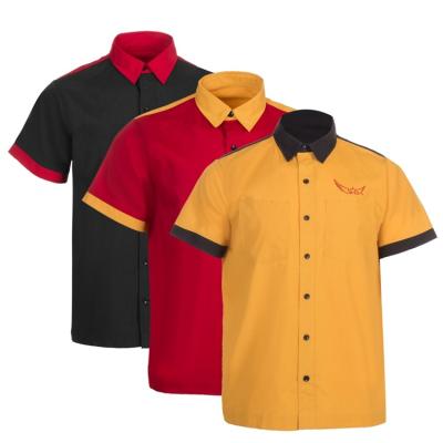 China Anti-pilling Wholesale Custom Short Sleeve Workwear Button Down Male Shirt for sale