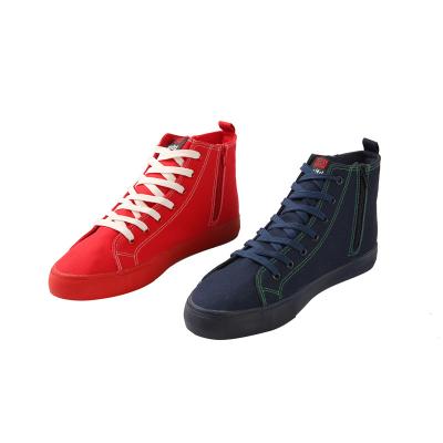 China Comfortable Men Women Vulcanized Shoes Zipper Design Tops Lace Up Girls Casual Canvas Shoes for sale