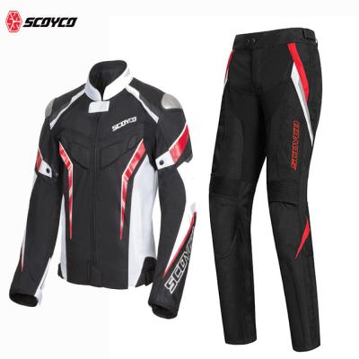 China SCOYCO Breathable Men Racing Moto Reflective Apparel Motocross Biker Motorbike Jacket Riders Waterproof Pants Suit With Protection for sale