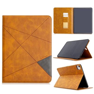 China New Arrival Scratch Resistant Rhombus Pattern With Stand tpu+leather Customized Leather iPad Case For iPad Pro 12.9inch 2018/2020 for sale