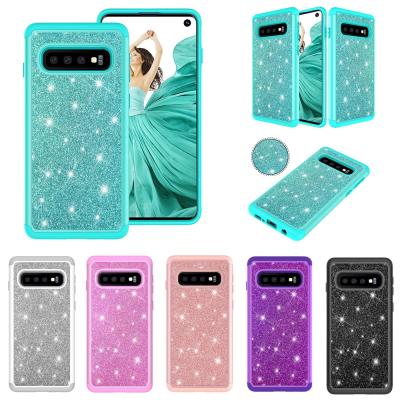 China hot sale Anti-drop 2 in 1 Custom Diamond Studded Glitter Hard PC+Soft TPU sublimation a12 s21 Cell Phone Cell Phone Case For Samsung Galaxy for sale