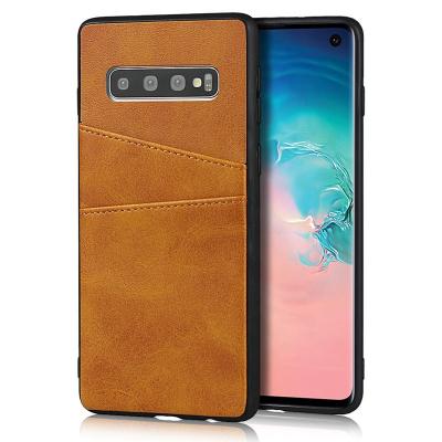 China Anti-fall hot sale cowhide leather-like leather case with two card slots sublimation a12 s21 custom cell phone cases for samsung galaxy for sale