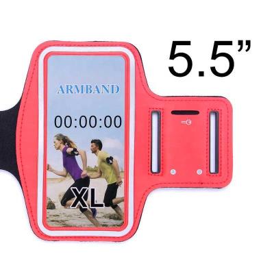 China Hot Selling Anti-drop 5.5 Inch Running Armband Cell Phone Bags Waterproof Leather Sport Mobile Phone Bags For Samsung iPhone for sale