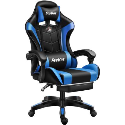 China Comfortable Home Office Gaming Chair Gaming Chair PC Computer RGB Gaming Chair Convertible With Footstool for sale