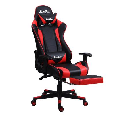 China Cheap Price Convertible Custom Desks PU Leather Pro Gamer Gaming Chair Black And Red For Computer PC Game for sale