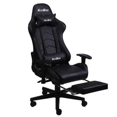 China Cheap Price Convertible Custom Desks PU Leather Pro Gamer Gaming Chair Black And Red For Computer PC Game for sale