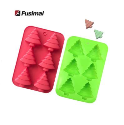 China Fusimai Sustainable Gift Series Scented Candle Mold Christmas Tree Silicone Rice Cake Molds for sale