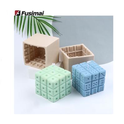 China Fusimai Multi-Sided Hot Multipoint Sustainable Hot Square Cube Die Silicone Candle Mold Dies for sale