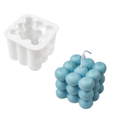 China Fusimai DIY Large Sphere Rubik's Wax Candle Silicone Mold Viable Handmade Soy Candle Mold for sale