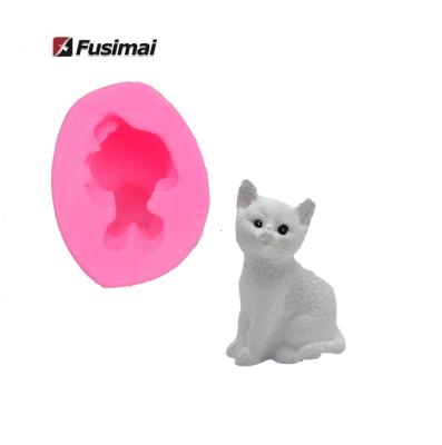 China Fusimai Viable Resin Silicone Molds Making Candles Animal Cat Candle Molds for sale