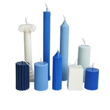 China Long Sustainable Handmade Fusimai Pillar Candle Making Mold Wedding Wax Plastic Square Cylindrical Lined Acrylic Candle Molds for sale