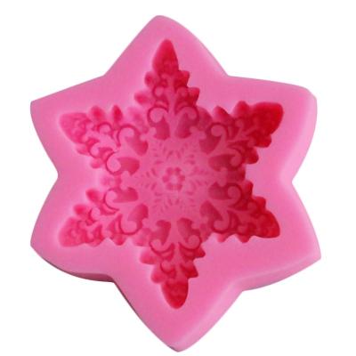 China Fusimai Viable Christmas Six Scented Big Cake Snowflake Handmade Baking Chocolate Mold Silicone Star Candle Candle Molds for sale