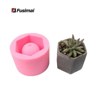 China Modern Plastic Succulent Cylinder Cylinder Molding Fusimai Hexagon Planter Flowerpot Cuboid Silicone Flower Pot Molds for sale