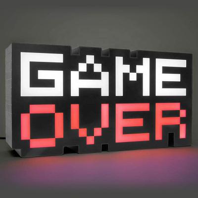 China Game Atmosphere Lights GAME OVER Icon Light Voice Control Neon Sign Lamps Color Changeable Bar Game Icon Lamp Neon KTV Beating Wall Decor for sale